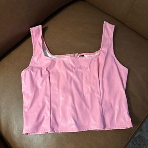 Pink leather top
